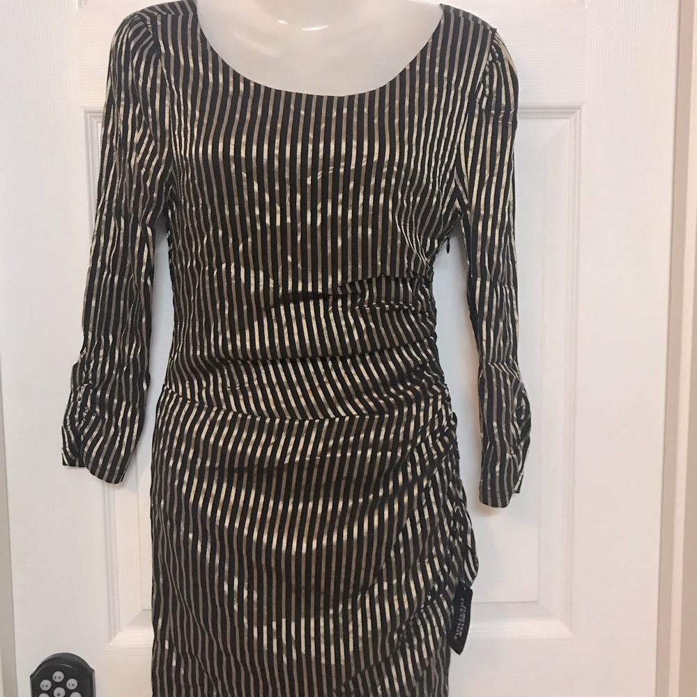 Black and gold cocktail dress
